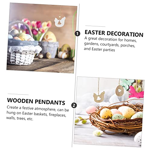 FUNOMOCYA 2 Sets 50pcs Easter Ornaments Easter Wooden Cutout Craft Wood Shapes Easter Bunny Cutouts Unfinished Wood Easter Party Supplies DIY Rabbit FUNOMOCYA