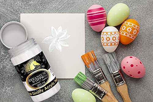 MyArtscape Titanium White Acrylic Paint - 300ml Bottle (10oz) - Artist Quality - Lightfast - Heavy Body - Vibrant Color - Great Tinting Strength - MyArtscape