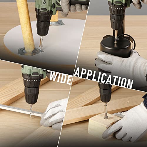 KREBS 20V Cordless Drill Set, Power Drill Kit with 1 Batteries & Fast Charger, 3/8-Inch Keyless Chuck 2 Variable Speed 18+1 Torque Setting and 28pcs KREBS