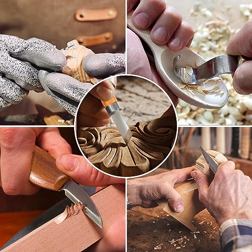 Tekchic Wood Carving Tools Whittling Kit- Woodworking Kit Large Whittling Kit, Deluxe Spoon Carving Knife Kits for Beginners, 13 Knives Set with TEKCHIC