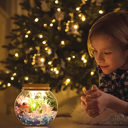 Unicorn Gifts for Girls - Light up Unicorn Terrarium Kit for Kids - DIY Unicorn Arts & Crafts Toy - Birthday Gifts for Kids Age 5 6 7 8-12 Year Old KASU