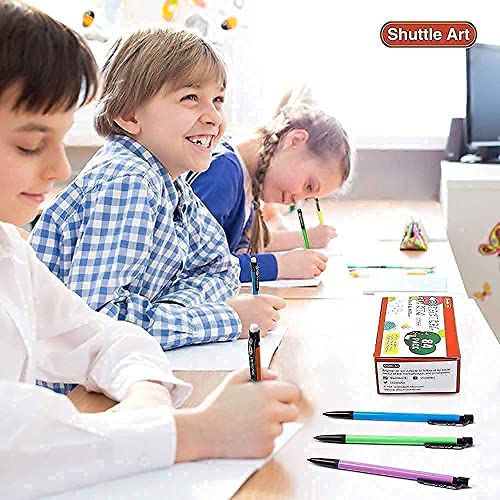 Shuttle Art Mechanical Pencils and erasers Bundle, Set of 84 Pack Bulk Mechanical Pencils + 120 Pack Pink Erasers Bulk Shuttle Art