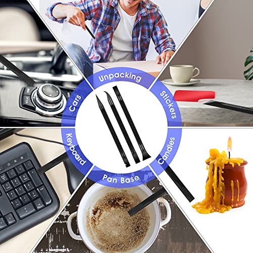 9 Pieces Plastic Scraper Tool Carbon Fiber Multi-Purpose Scraper Scratch Free Cleaning Scraper Tool for Tight Spaces and Gaps, Stickers/Food/Paint Abeillo