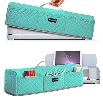 AMOIGEE Padded Dust Cover Compatible with Cricut Maker, Cricut Maker 3, Explore Air 2, Cricut Explore 3 Machine, with Pockets for Cricut Accessories,