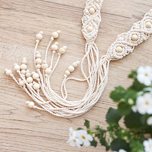 200 Pieces Large Hole Wooden Beads for Macrame Natural Round Wood Loose Beads Unfinished Wood Spacer Beads for Bracelet Pendants Crafts DIY Jewelry Yaomiao