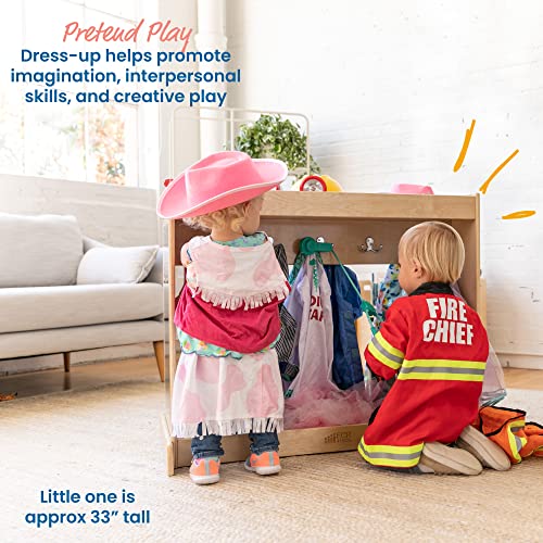 ECR4Kids Streamline Toddler Dress-Up Island, Costume Organizer, Natural, 35.8x20x30 inches ECR4Kids