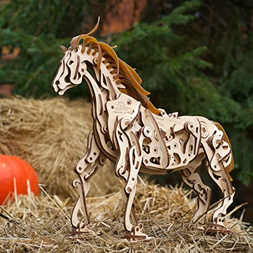 UGEARS 70054 Wooden Horse Puzzle, Model Building Set, Brain Game, DIY Puzzle, Educational Toy, Environmentally Friendly UGEARS