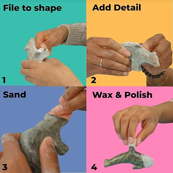 Studiostone Creative DIY Arts & Crafts Carving Kit Kids Adults Penguin Alabaster Sculpture Soapstone Studiostone Creative