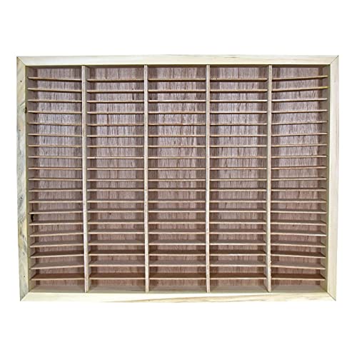Kingdom LW100 5 x 20 100 Capacity Cassette Rack or Stamp Pad Rack Unfinished Wood for Easy Sorting and Organizing of Cassette Tapes, Stamp Pads, Kingdom