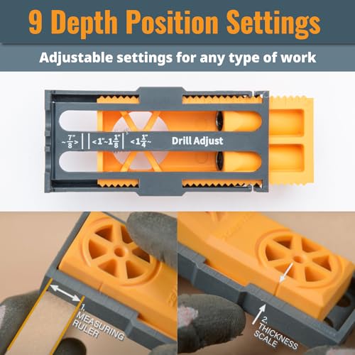 POWERTEC 71643 Twin Pocket Hole Jig for Woodworking w/Dust Collector Adapter POWERTEC