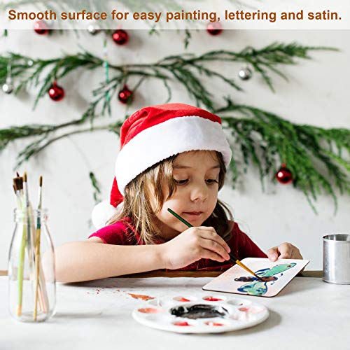 Fuyit Unfinished Wood Pieces, 50Pcs 5 x 5 Inch Blank Natural Wood Square Wooden Cutouts Board for DIY Crafts Painting, Scrabble Tiles, Coasters, Fuyit