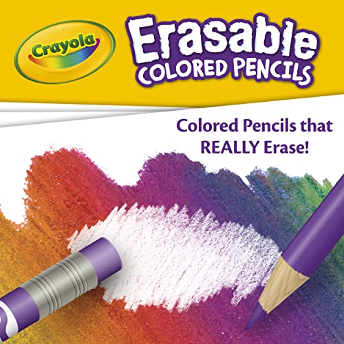 Crayola Erasable Colored Pencils, Kids At Home Activities, 24 Count, Assorted, Long Crayola