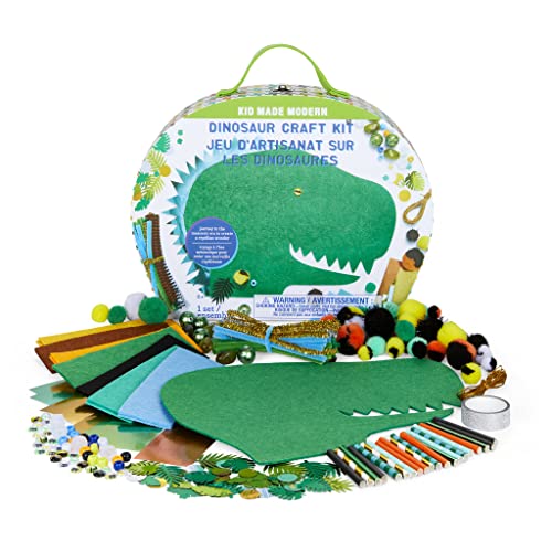 Kid Made Modern - Dinosaur Craft Kit - 250+ Piece Deluxe Craft Box for Kids Ages 6 7 8 9 10 11 12 Kid Made Modern
