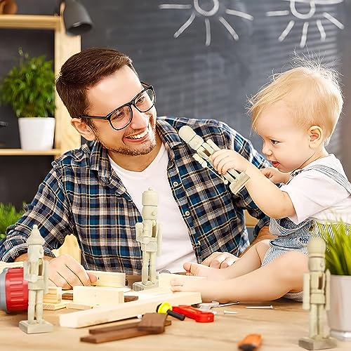 RCFINE 6Pcs Nutcracker Christmas DIY Nutcracker Unfinished Blank Unpainted Nutcracker Figurine Ornament for Table Home Decoration RCFINE