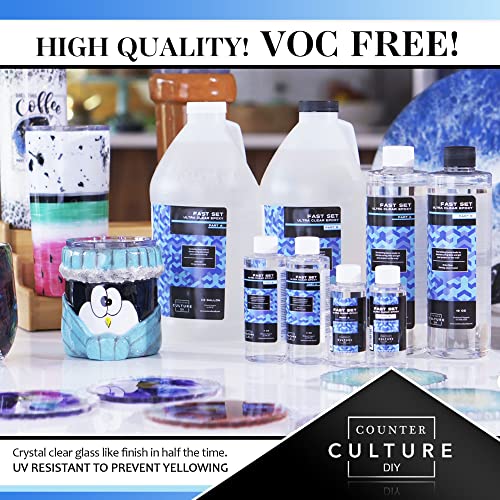 Counter Culture DIY Fast Set Epoxy Resin, 32 oz Kit, Quick Art Supplies for Coating, Casting, Geodes, Tabletop, Bar Top, Live Edge River Tables, Counter Culture DIY