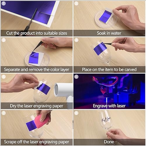 Frddiud Laser Engraving Marking Color Paper, 2 PCS Marking Paper, 15.3" x 10.4" Laser Engraving Paper for Fiber Laser Marking and Engraving, Laser to Frddiud