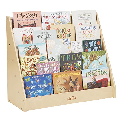 ECR4Kids Single-Sided Book Display, Classroom Bookshelf, Natural ECR4Kids