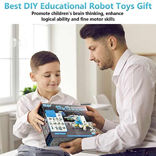 Dioju 13-in-1 Solar Robot Kit Toys for 8 9 10 11 12 Year Old Boys, STEM Projects for Kids Ages 8-12, Building Science Toys Set, Solar Powered Dioju