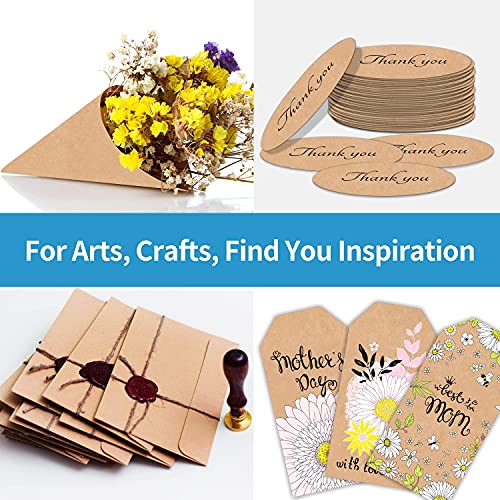 Brown Kraft Cardstock Thick Paper 100 Sheets, Ohuhu 8.5" x 11" Heavyweight 80lb Card Stock for Crafts and DIY Cards Making Ohuhu