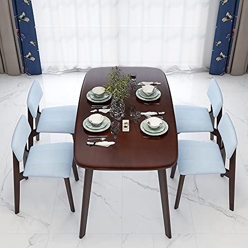 WoodShine Mid Century Modern Real Solid Wood Dining Table,Working Desk,Walnut,47inch WoodShine