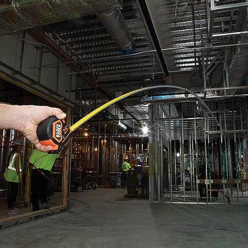 Klein Tools 9225 Tape Measure, Heavy-Duty Measuring Tape with 25-Foot Double-Hook Double-Sided Nylon Reinforced Blade, with Metal Belt Clip Klein Tools