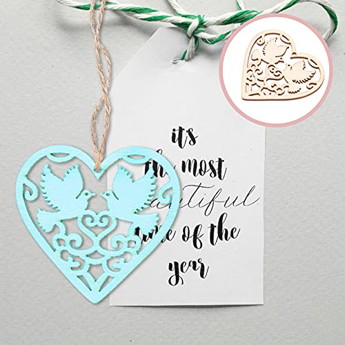 VOSAREA 30Pcs Wooden Pendant Wedding Heart Woodsy Decor Heart Wood Cutouts decoraciones para salas de casa Home décor Christmas Embellishments for VOSAREA