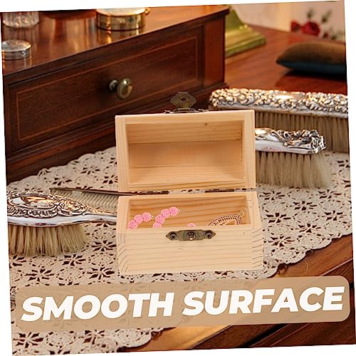 Yardenfun 2pcs Pirate Treasure Chest Wooden Box Locking Jewelry Box Pirate Jewelry Mini Unfinished Treasure Chest Kids Storage Organizer Vintage Yardenfun