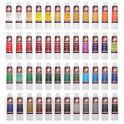 MyArtscape Artist Paint Oil Paint Set - 12ml x 48 Tubes Art Paints - Lightfast - Heavy Body Oil Painting Supplies for Adult Paint Set and oil MyArtscape