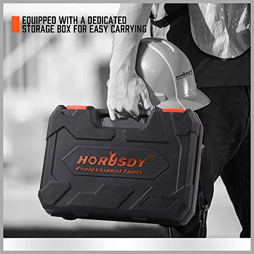 HORUSDY 11-piece Magnetic Screwdriver Set with Case, 5 Phillips & 5 Flat Head Tips with Magnetizer demagnetizer Precision Screwdriver Set HORUSDY