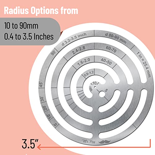 Mr. Pen- Stainless Steel French Template, Circle Template, Leather Templates, Curve Rulers, Drawing Tools, Drafting Tools, Drawing Templates, Curves Mr. Pen