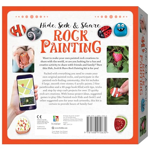 Hide and Seek Rock Painting Kit-This Complete Starter Kit includes all you need to create over 15 Quirky Rock-Art Creations Hinkler