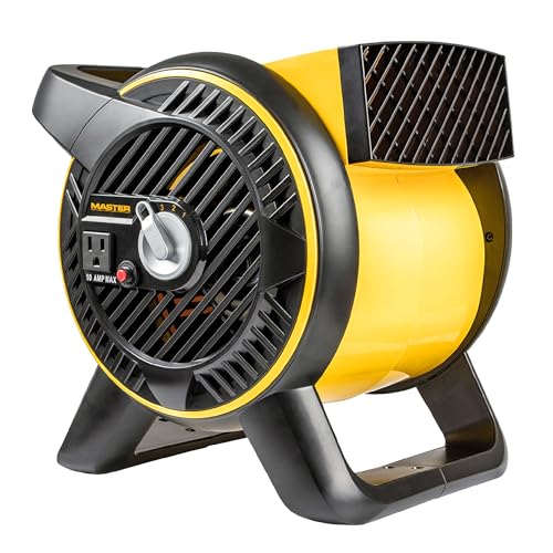 Master High Velocity Pivoting Head Blower Fan – Utility Air Mover for Drying or Ventilating Home or Construction Site. Daisy Chain Compatible Master