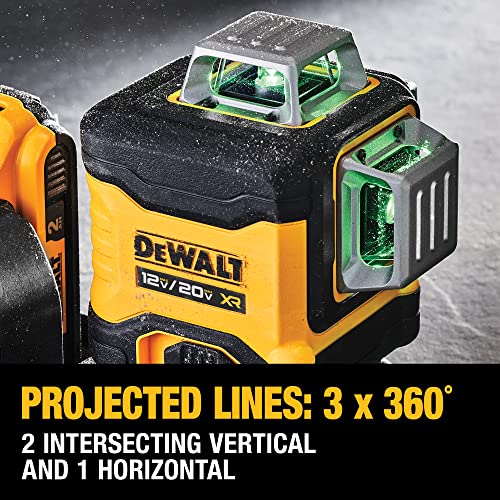 DEWALT 20V/12V MAX Laser Level Kit, 3 x 360, Green (DCLE34030G) DEWALT