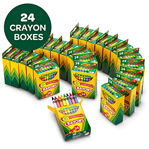 Crayola Crayons Bulk, 24 Crayon Packs with 24 Assorted Colors, School Supplies Crayola