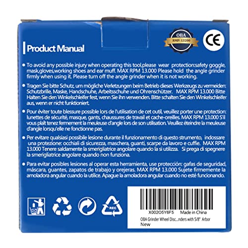 OBA Grinder Wheel Disc 4 Inch Wood Shaping Wheel, Wood Grinding Shaping Disk for Angle Grinders with 7/8” Arbor OBA