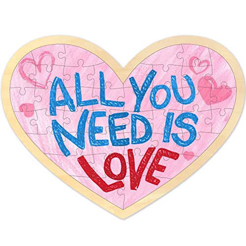 Blank Puzzle Heart Shape with 40 Pieces, Blank Heart Wooden Jigsaw Puzzle with Puzzle Tray for Crafts & DIY, Custom Puzzle 11.2x8.4 Inches 1 Pack MoinKidz