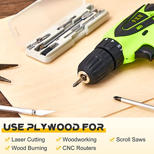 12 Pcs Basswood Sheets 3mm 1/8" x 12" x 18" Plywood Board Craft Wood Thin Wood Sheets for DIY Arts Crafts Woodworking Scroll Sawing Projects Painting Juexica