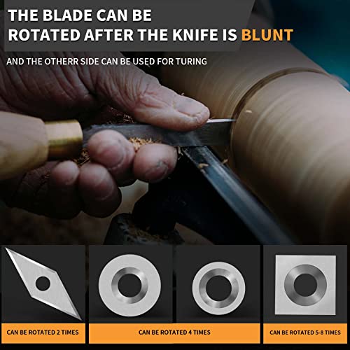 NNBWKIXI 12PCS Carbide Lathe Tools Carbide Inserts for Wood Lathe Turning Tool,Include 11mm Square with Radius,12mm and 8.9mm Round,30x10mm Diamond NNBWKIXI