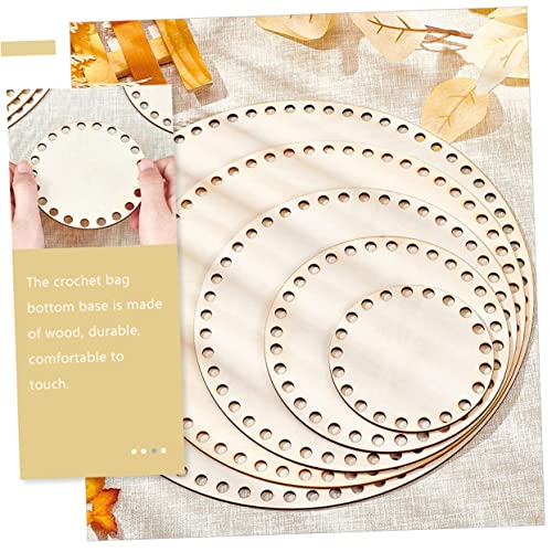 STOBOK 10 Pcs Woven Bag Base Wood Base for Crochet Handbag Weaving Board Basket Weaving Supplies Wood Bag Bottom Unfinished Wooden Round Weaving STOBOK