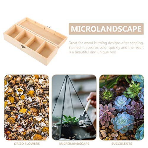 iplusmile Wooden Tea Bag Storage Box with Lid, 4 Compartments Tea Chest Organizer Box, Multipurpose Spice Packets Container for Living Rooms, iplusmile