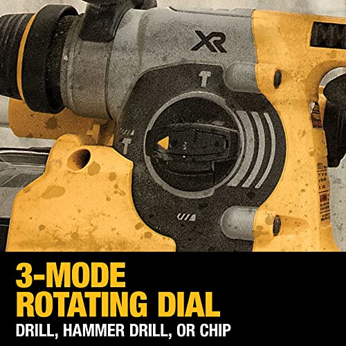 DEWALT 20V MAX SDS Rotary Hammer Drill, Cordless, 3 Application Modes, Bare Tool Only (DCH273B) DEWALT