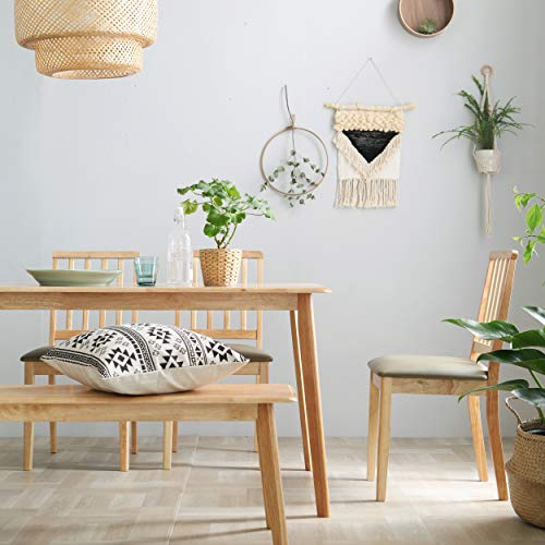 Livinia Canberra 47.2" Rectangular Wooden Dining Table/Mid Century Modern Malaysian Oak Kitchen Table (Natural-Oak) Table Only Livinia