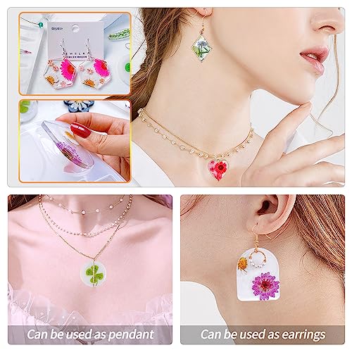 RESIN GO 54 Pcs Epoxy Resin Jewelry Molds for Beginners, Moldes De Silicona para Resina for Earrings Pendants Necklaces Keychains Making, Variety RESIN GO