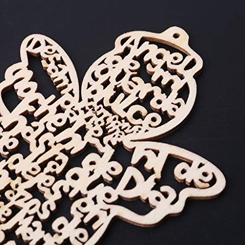 12 Pcs/Pack Wooden Hollow Out Angel for Doll Ornaments Pendants Embellishments for DIY Art Craft Projects Christmas Party Decoration with Rope Easter Youngy