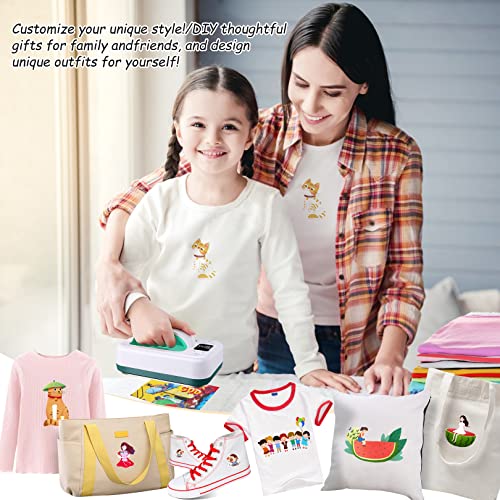Legooin Heat Press Machine for T-Shirts, 7" × 5" Portable Fast Heat-up Mini Easy Press with Timing Function & Insulated Base, Ideal for T-Shirts, Legooin