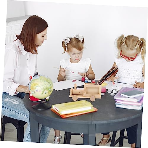 Yardenfun 2pcs Diy Train Pen Holder Unfinished Wooden Toys Mini Unfinished Wooden Train Blank Wood Car Tiny Wooden Storage Basket Unfinished Blank Yardenfun