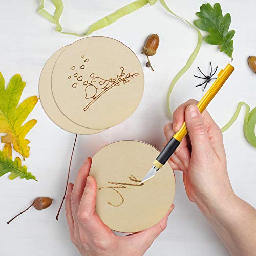 80 Pieces 3 Inch Unfinished Wooden Circles, Wooden Cutouts Natural Round Wood Slices for DIY Wood Craft, Door Hanger, Painting, Wedding, Coasters, Coopay