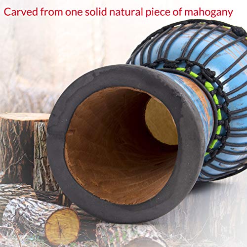 Djembe Drum, AKLOT African Drum Hand-Carved 9.5'' x 20'' Mahogany Goatskin Drumhead for Starter Beginners Adult AKLOT