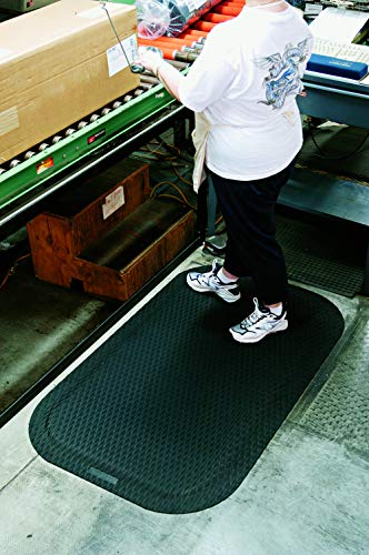 Hog Heaven Ergonomic Industrial-Grade Anti-Fatigue Mat 7/8" 12' Length x 3' Width x Black by M+A Matting M+A Matting
