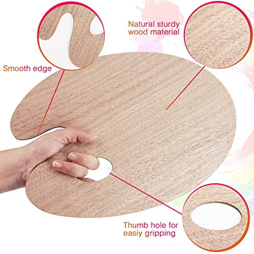 Wooden Paint Palette Paint Tray Palettes for Acrylic, Painting Palette Art Pallet for Painting, Thumb Holder Trays for Artist, 1 PCS Tamaki